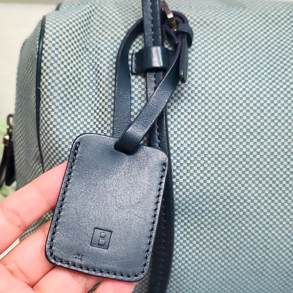 Bally small checkered bag Hand Bag Blue and White Canvas/Leather💙🤍 - Picture 4 of 17